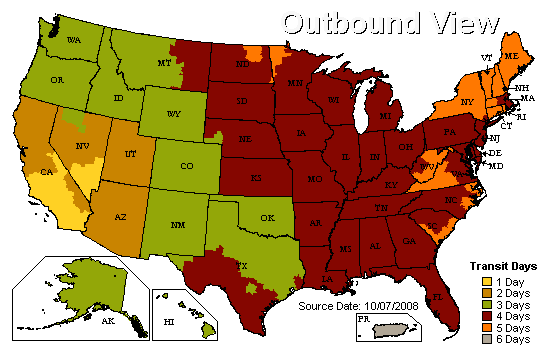 UPS Ground Map 2008